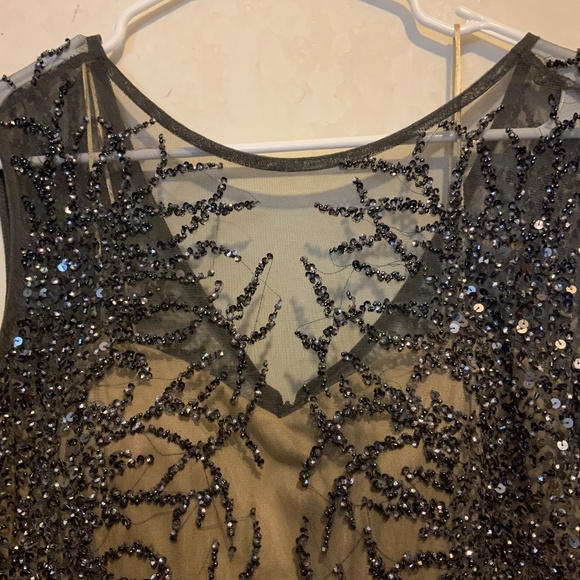 NWT Adrianna Pappell  Scoop Back  Sequin Gown in Lead Size 8 - Picture 5 of 8